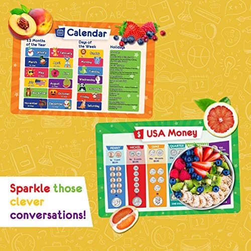 Simply Magic reusable educational placemat demonstrating how to read an analog clock and tell time