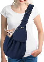 SlowTon Dog Carrier Sling - Thick Padded Shoulder Strap Adjustable Dog Carriers for Small Dogs, Puppy Carrier Purse for Pet Cat with Front Zipper Pocket Safety Belt Machine Washable (Grey L) - Image 9