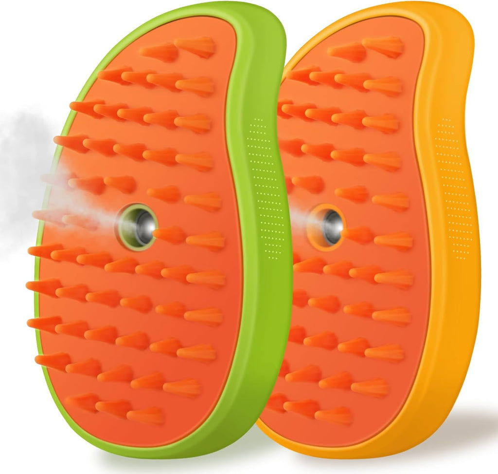 Cat Steam Brush, 3 In 1 Steamy Pet Brush, Silicone Massage Dog Hair Remover Comb, Spray Mist Grooming for Indoor Kittens (Mango Green) - Image 12