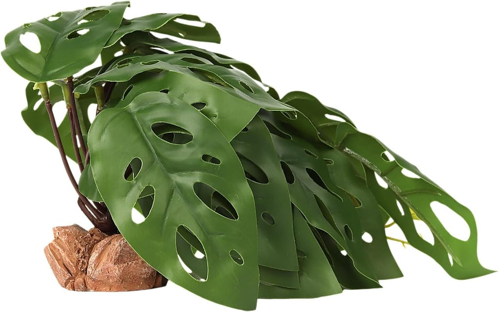 Reptile Plants for Terrarium, Ball Python Tank Decor Accessories fit Bearded Dragon Crested Leopard Gecko Lizard Chameleon Snake Frog Tortoise Hermit Crab - Fake Monstera - Image 12