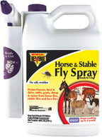 Bonide Revenge Horse and Stable Fly Spray front view of 128 fluid ounce bottle with power sprayer attachment