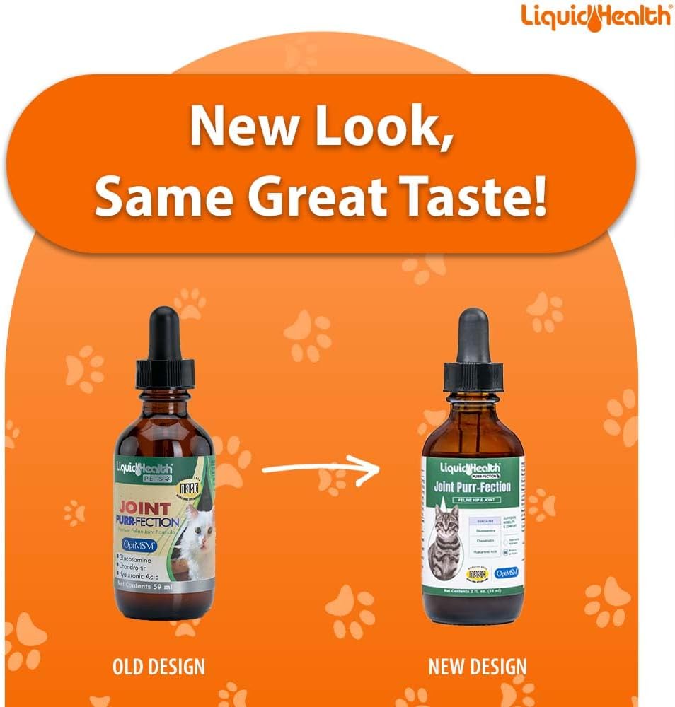 Liquid Health feline joint supplement bottle label details and ingredients