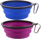 Large Collapsible Dog Bowls, 34oz Travel Water Food Bowls Portable Foldable Collapse Dishes with Carabiner Clip, 2 Pack (Blue + Red) - Image 13