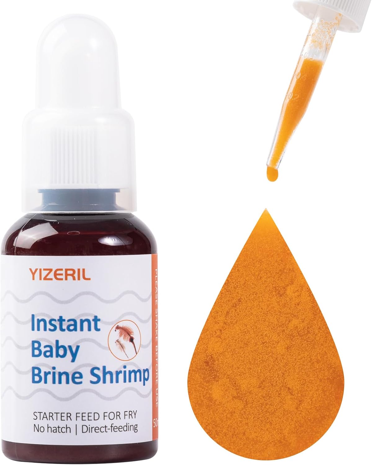 Yizeril Instant Baby Brine Shrimp 50ml bottle front view high protein fry food