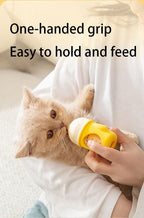 Slow flow puppy nursing container designed for precise formula feeding.