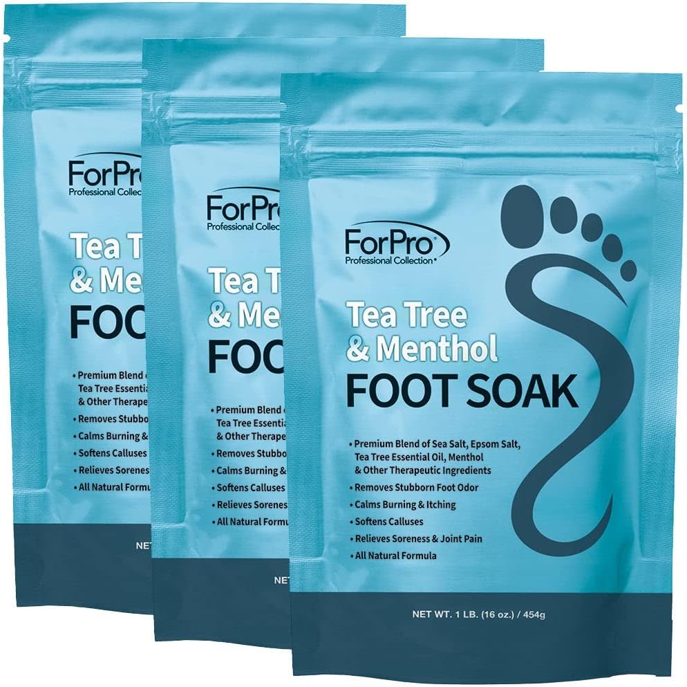 ForPro Tea Tree Oil and Menthol Foot Soak front view in blue packaging