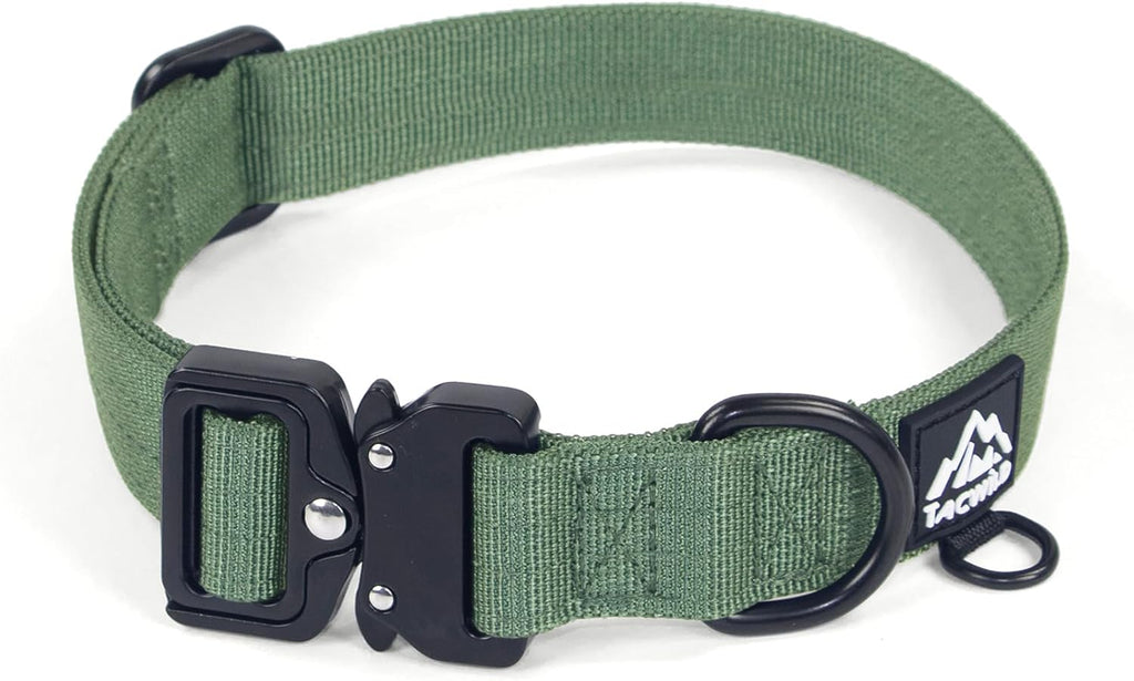 Dog Collar for Large Dogs - Adjustable, Chew Proof Nylon Collar with Metal Quick Release Buckle and D-Ring for Dog Tags (Dark Green, L) - Image 15