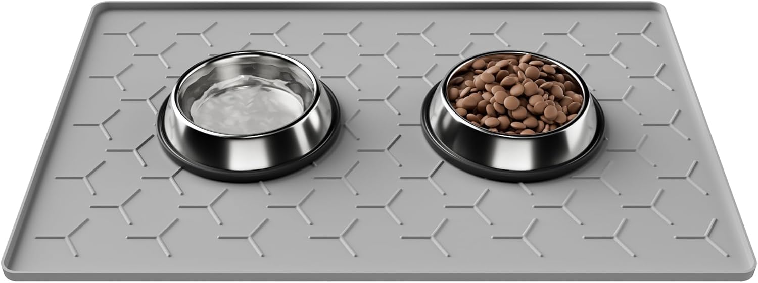 Pieviev dog cat food bowl mat front view