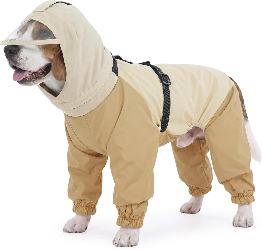 Nanaki Waterproof Dog Raincoat with Harness-Full Body Dog Raincoats Outdoor | For Rainy Days,Hiking Camping,Reflective Safety Strips,Full-Body Protection,Easy On/Off,Detachable&adjustable Hood,Breathable - Image 12