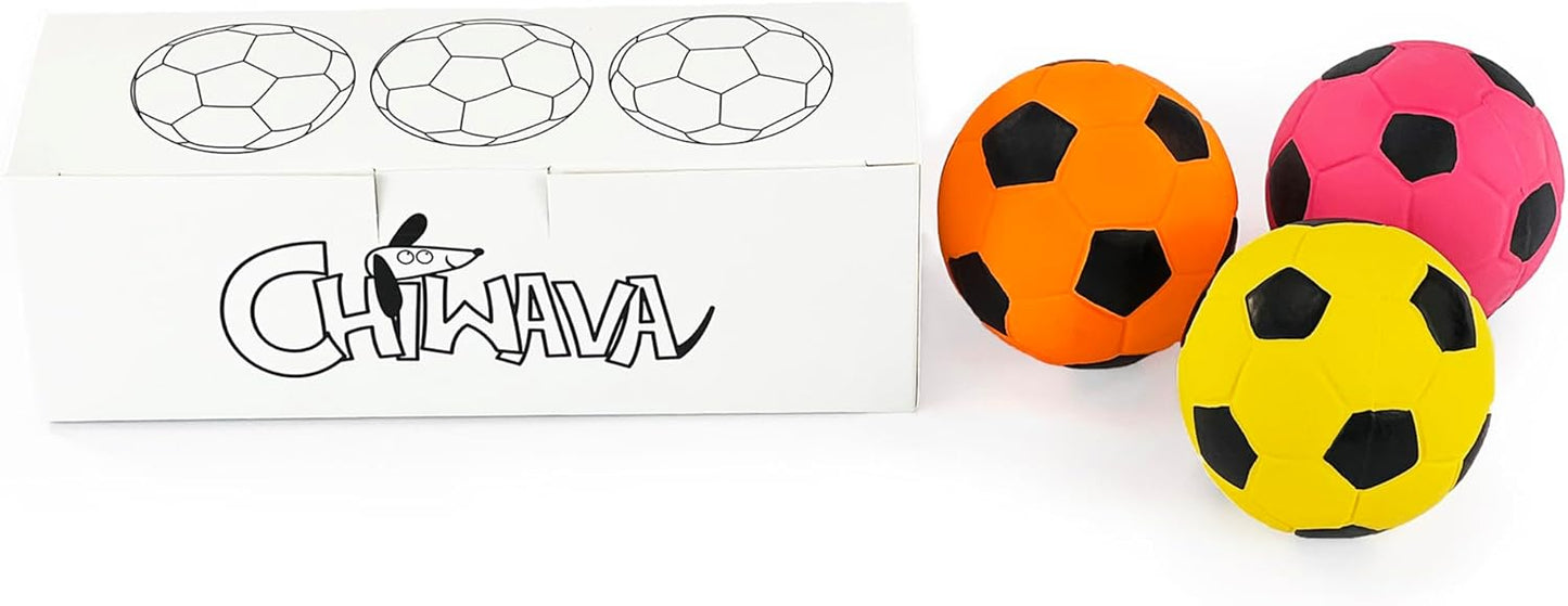 Top view of three Chiwava 2.7 inch dog chew balls