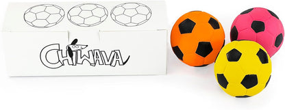 Top view of three Chiwava 2.7 inch dog chew balls