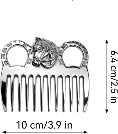 Side profile of portable aluminum horse comb for easy grip