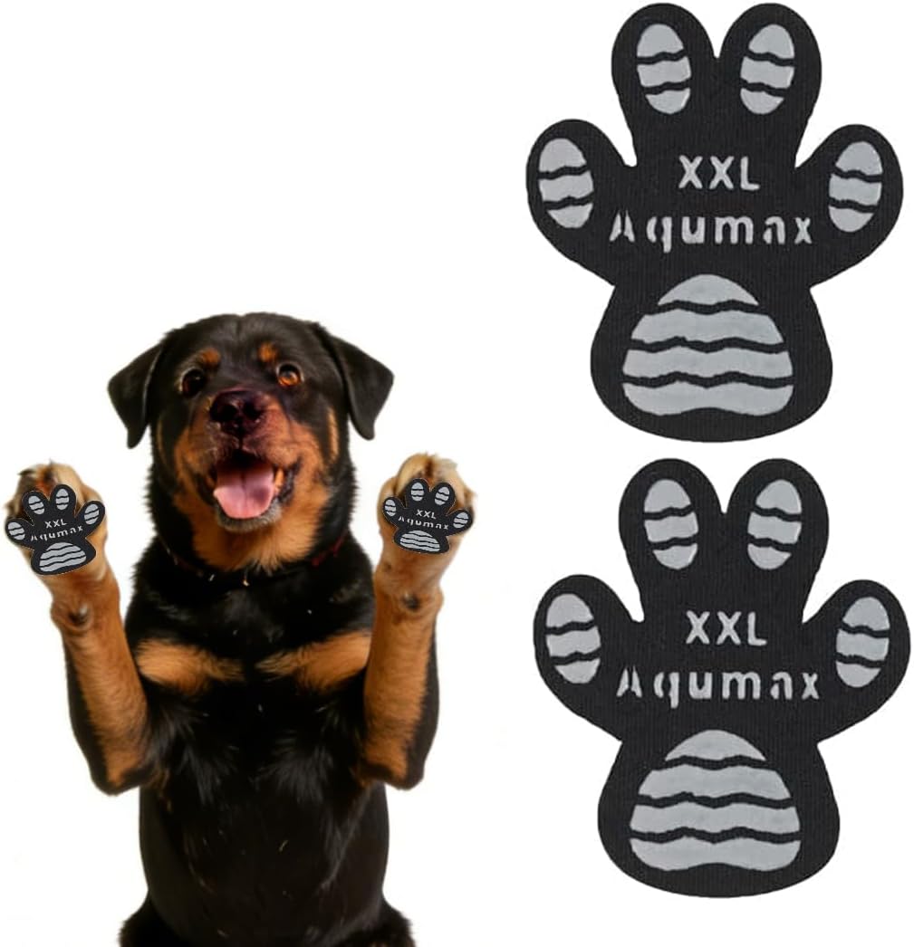 Aqumax dog paw protector traction pads XXL black front view