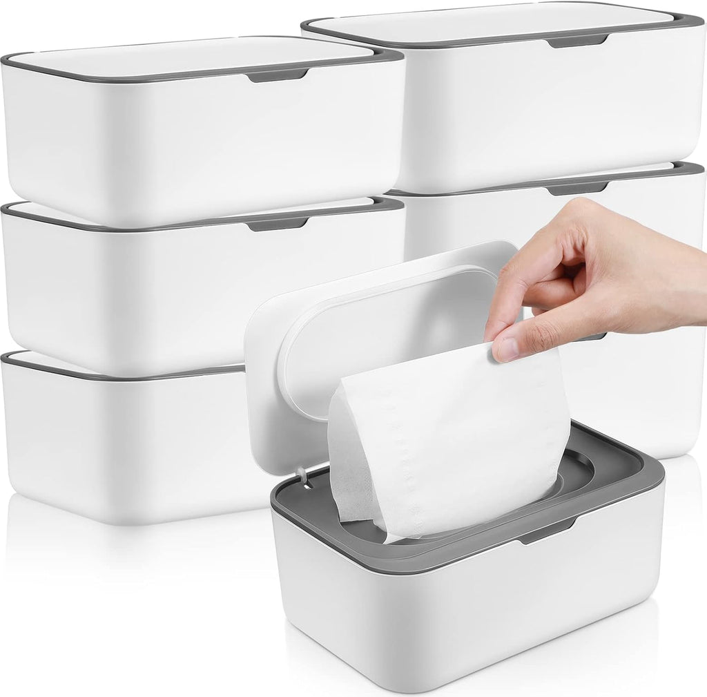 Sumind 6 pack baby wipes dispenser set in dark gray front view