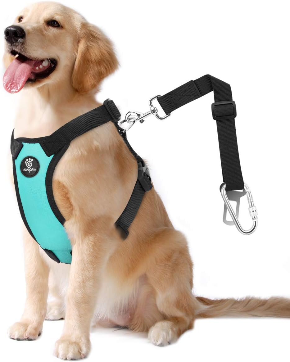 VavoPaw Dog Seat Belt, Safety Vest Dog Car Harness with Adjustable Buckle Dog Seat Belt for Vehicle Nylon Pet Safety Seat Belts Heavy Duty(L, Black) - Image 15