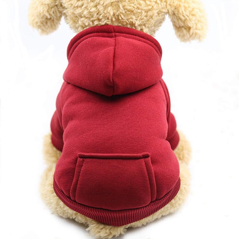 Jecikelon Soft Dog Hoodies for Small Dogs, Fleece Puppy Sweatshirt with Pockets, Warm Winter Cold Weather Coats for Pet Cat, Cute Clothes Puppy Costume (Coffee, Small) - Image 9