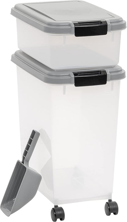 Amazon Basics Airtight Pet Food Storage Container with Scoop, BPA Free, Removable Wheels, 69 QT, Gray - Image 14