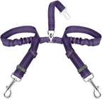 SlowTon Dog Seat Belt, Double Dog Seatbelt Adjustable Vehicle Safety Leash with Elastic Bungee Buffer, Reflective No Tangle Y Shape Two Dog Harness Seat Belt Splitter for Pets Car Trip (Black, M) - Image 9