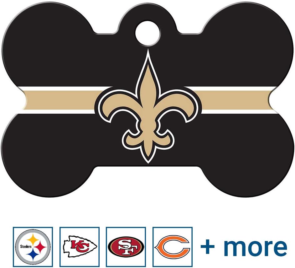 GoTags Personalized Detroit Lions Dog Tag, Brass Metal Bone Shape Pet ID Tag Engraved with Name and Custom Text, Every NFL Football Team Pet Apparel (Large) - Image 13