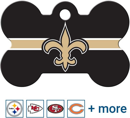 GoTags Personalized Detroit Lions Dog Tag, Brass Metal Bone Shape Pet ID Tag Engraved with Name and Custom Text, Every NFL Football Team Pet Apparel (Large) - Image 13