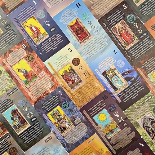 Witchy Cauldron tarot deck showing zodiac and chakra symbols
