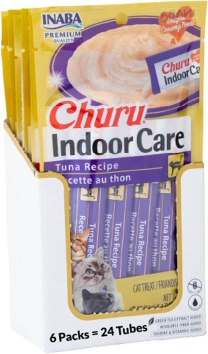 INABA Churu Indoor Care for Hairball Control, Functional Lickable Cat Treat with Taurine & Green Tea Extract, 0.5oz Each, 20 Tubes Total, Tuna & Chicken Variety - Image 14