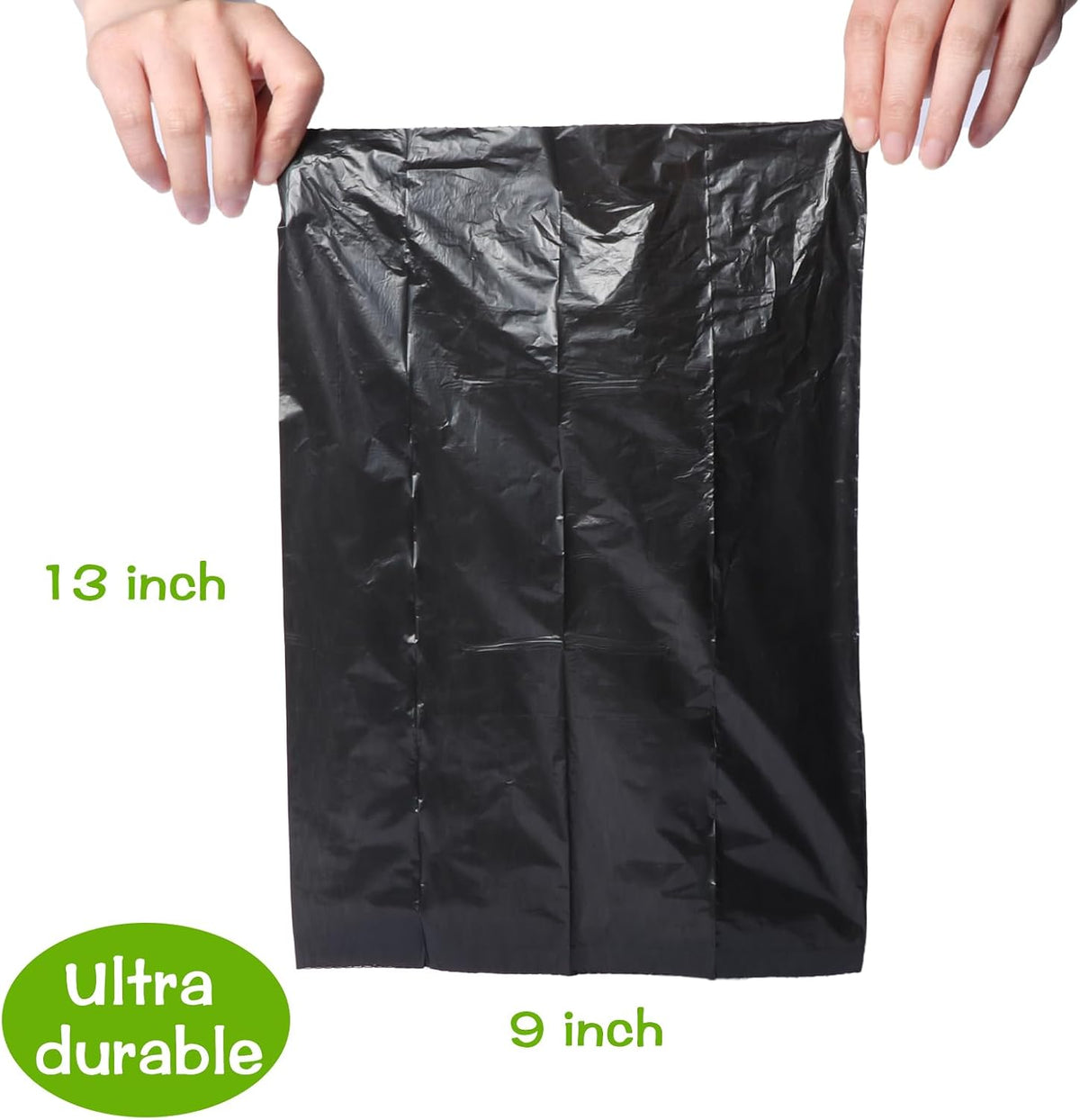 Tear-resistant rolls of unscented cat litter and dog waste bags close up view.
