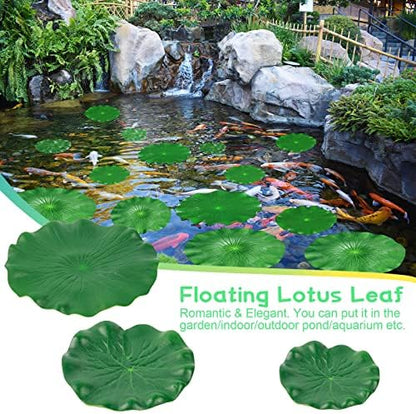 Close up view of the realistic texture on the FFNIU faux pond foliage decor