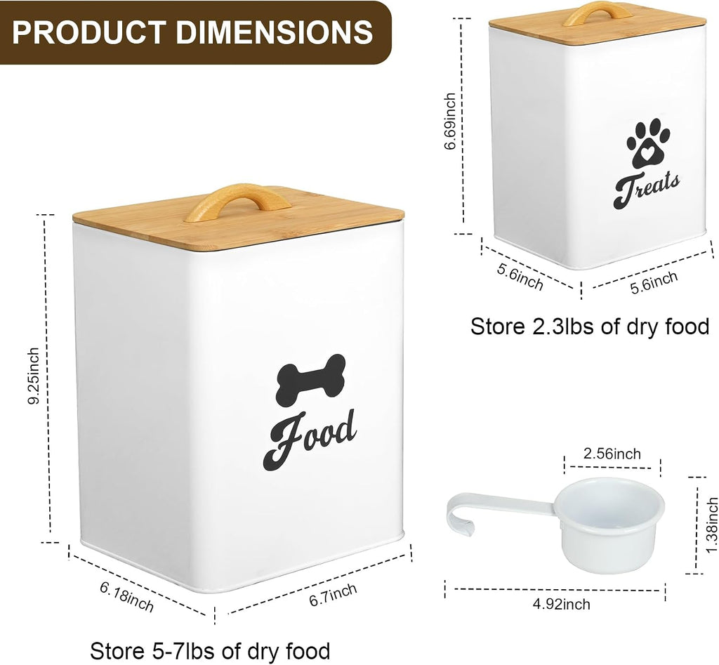 Dog treat jar set with included food scoop