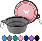 Collapsible Dog Bowls for Travel, 2-Pack Dog Portable Water Bowl for Dogs Cats Pet Foldable Feeding Watering Dish for Traveling Camping with Carabiners, BPA Free (Grey&Black, Small (Pack of 2)) - Image 14