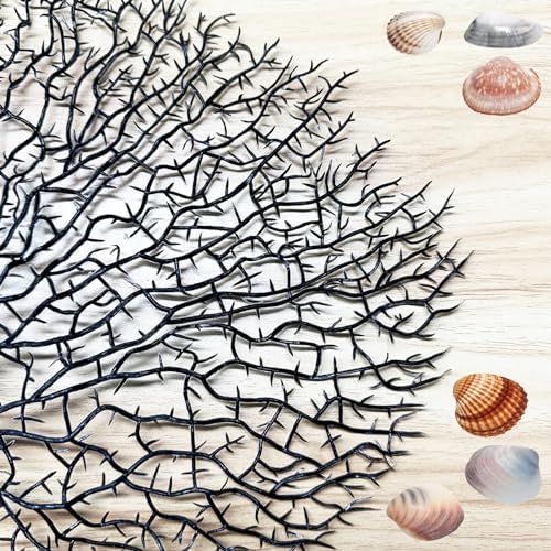 Close-up detail of the realistic branch texture on the Tfwadmx black artificial coral.