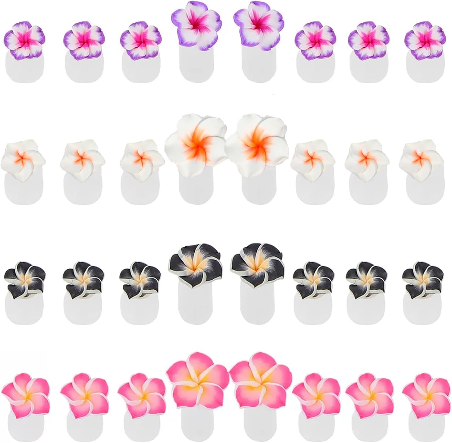 Minkissy 32 Pieces Silicone Flower Toe Separators front view