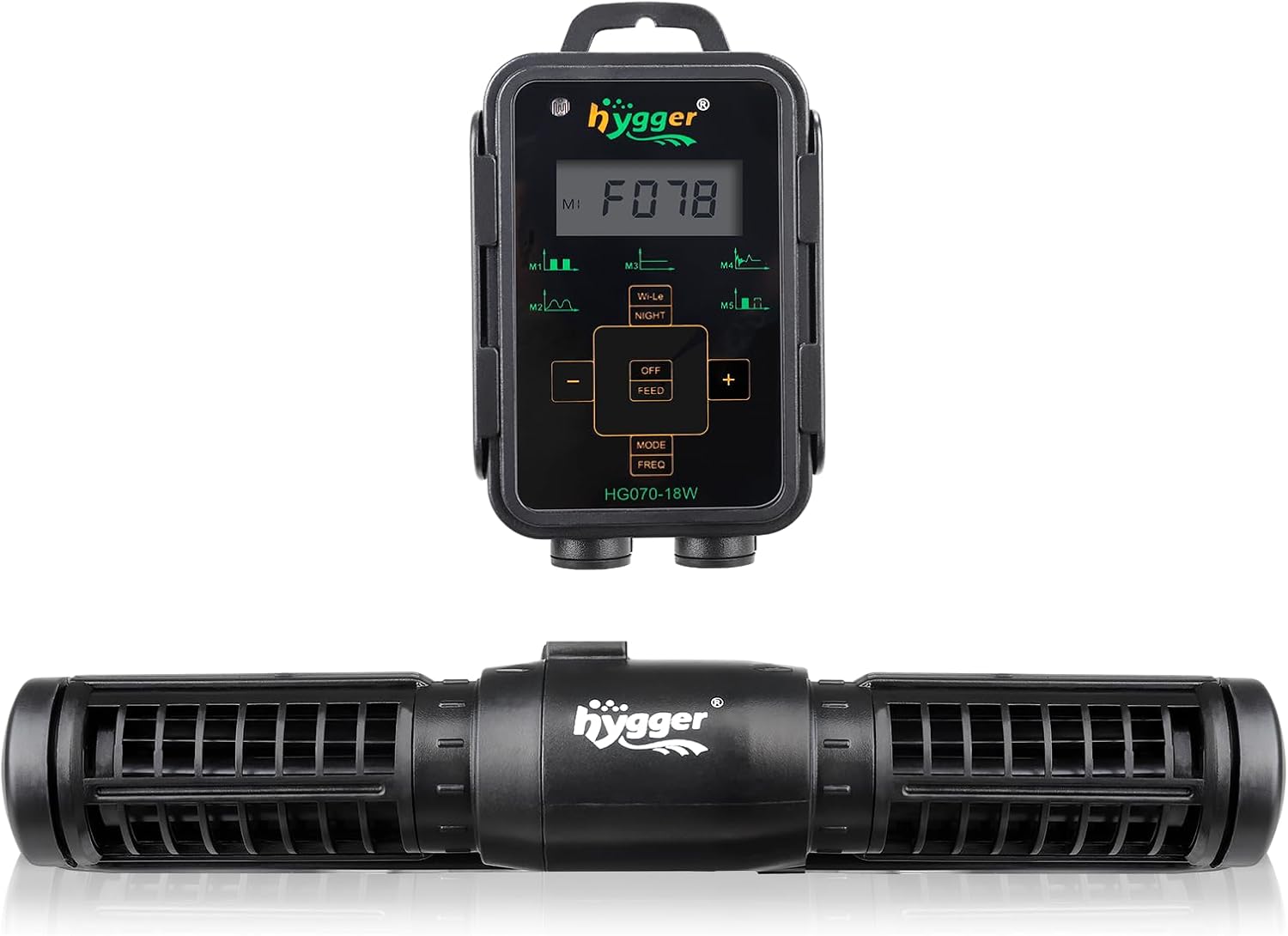 Hygger aquarium wave maker cross flow pump front view in premium aquarium setup