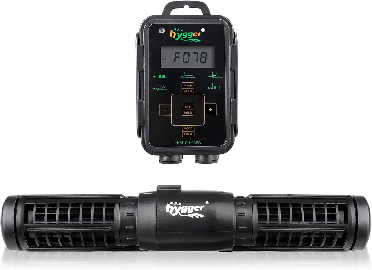 Hygger aquarium wave maker cross flow pump front view in premium aquarium setup