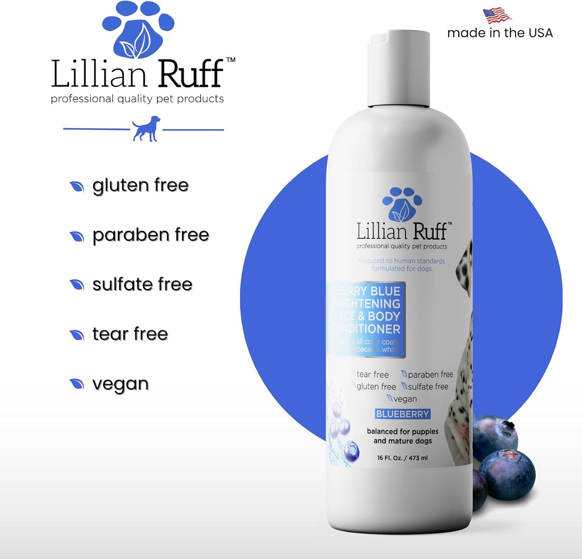 Provitamin B5 pet conditioner for detangling thick dog fur