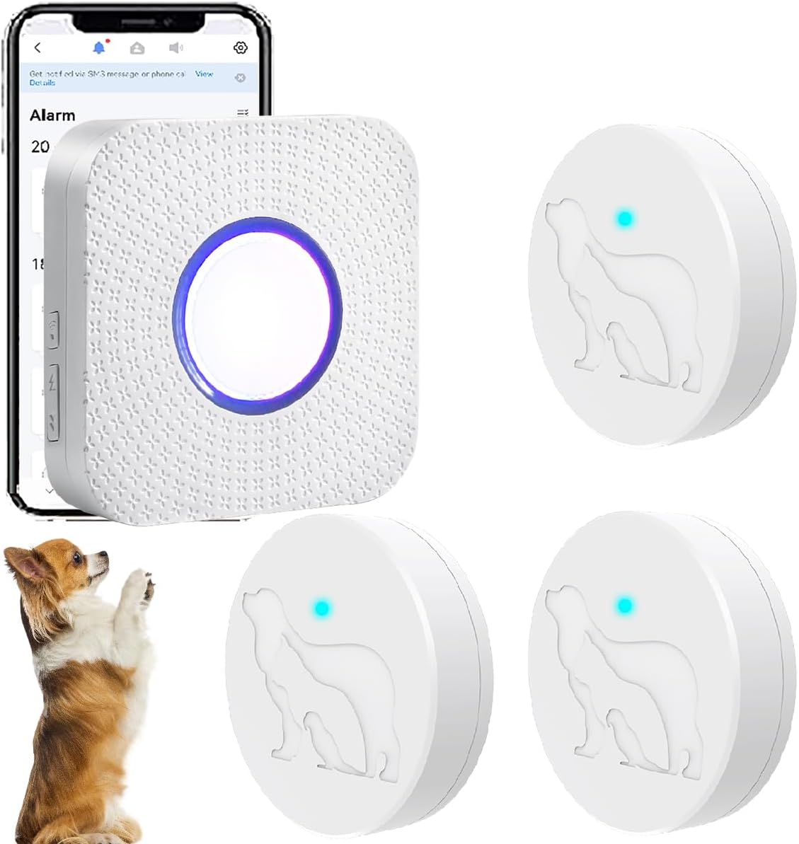 Dog Door Bell for Potty Training, WiFi Doggie Door Bell,Smart Wireless Doggy Doorbell with Phone App,Waterproof Touch Button with Large Activate Range (1 WiFi Receiver 2button) - Image 9