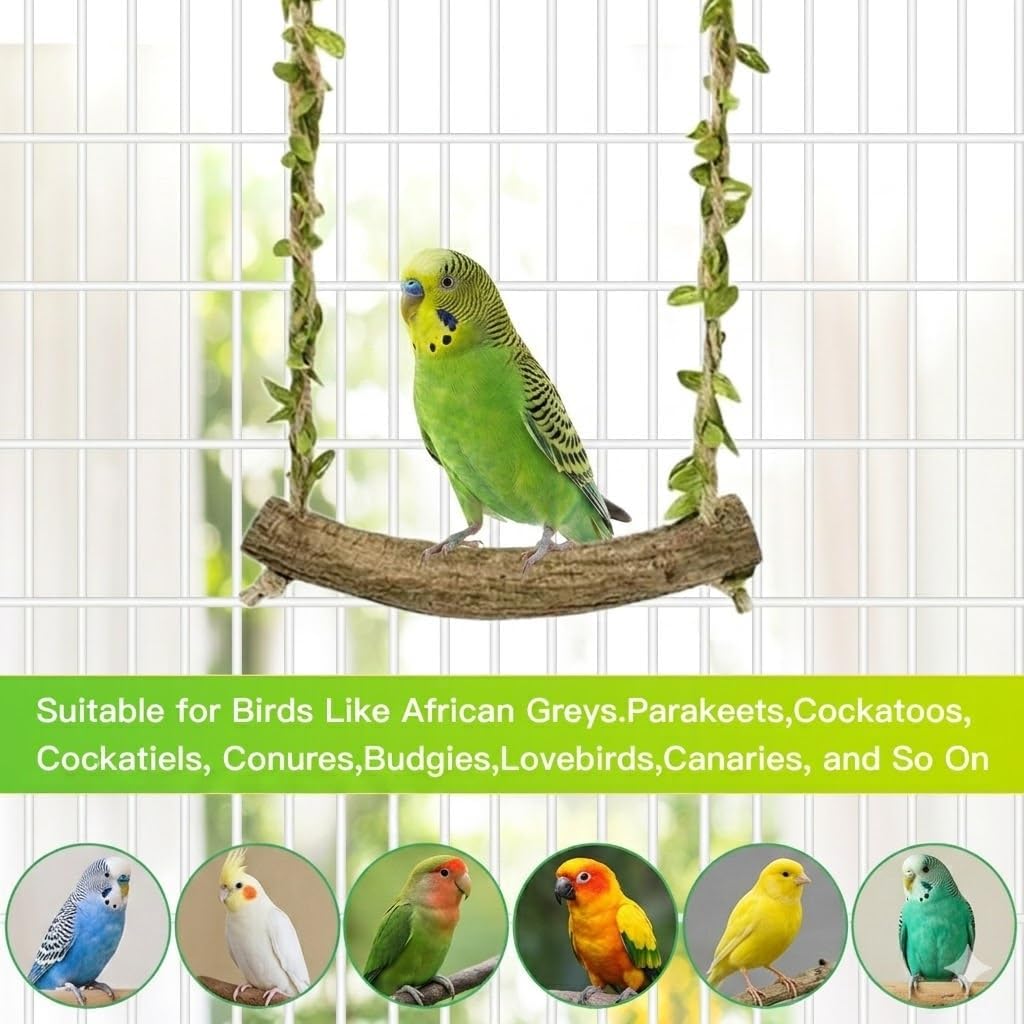 Hiwzitar durable natural wood bird platform installed in standard cage