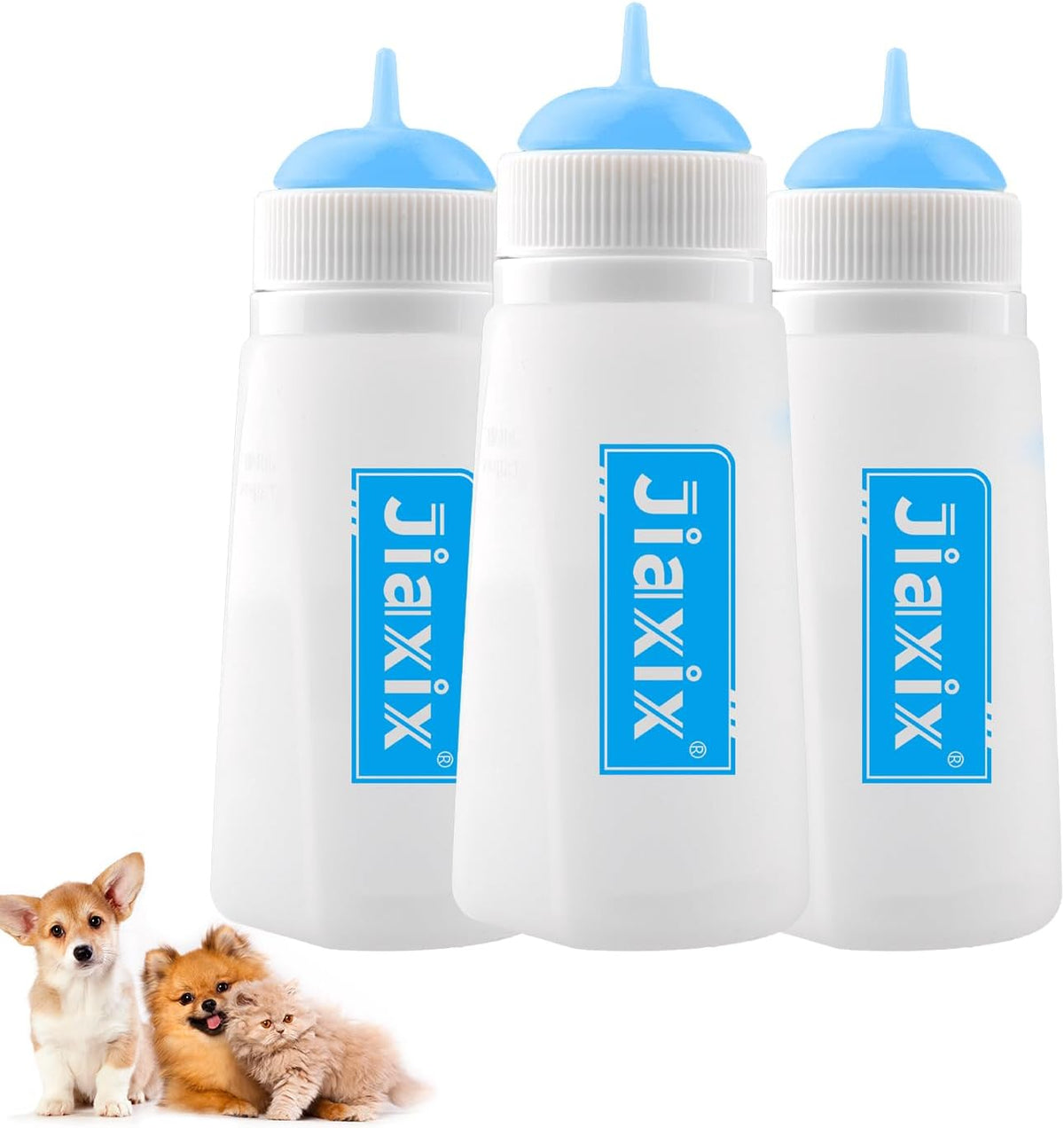 3 Pack Kitten Silicone Bottle Feeding Kit,Nipple & Feeding Kit for Kittens, Reusable Newborn Kitten Supplies, Suitable for Feeding Kitten, Puppy, Rabbit,Hamster (Blue, Small+Medium+Large) - Image 9