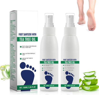 Nmoiat Foot Spray with Tea Tree Oil 2 pack front view for odor control.