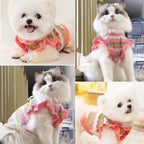 Anelekor holiday puppy clothes showing the stretchable ruffled armholes for small dogs.