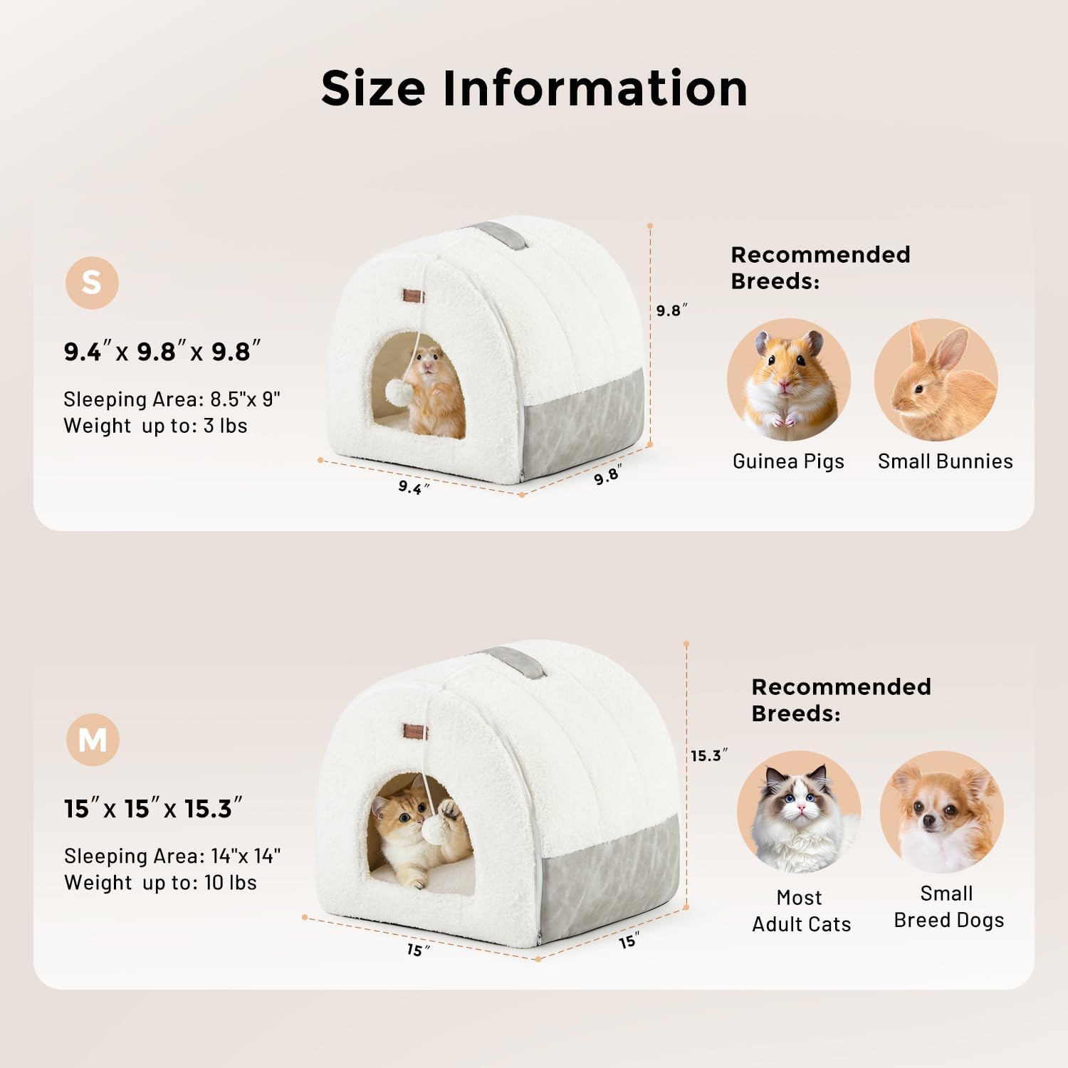 Side view of Zomisia indoor pet house with toy ball