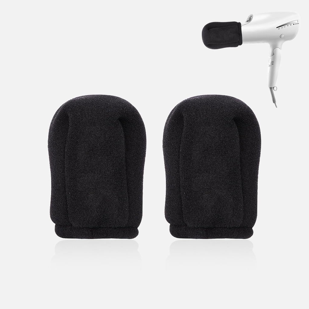 V TOWER universal sock diffuser for hair dryer front view showing the soft black foam material.