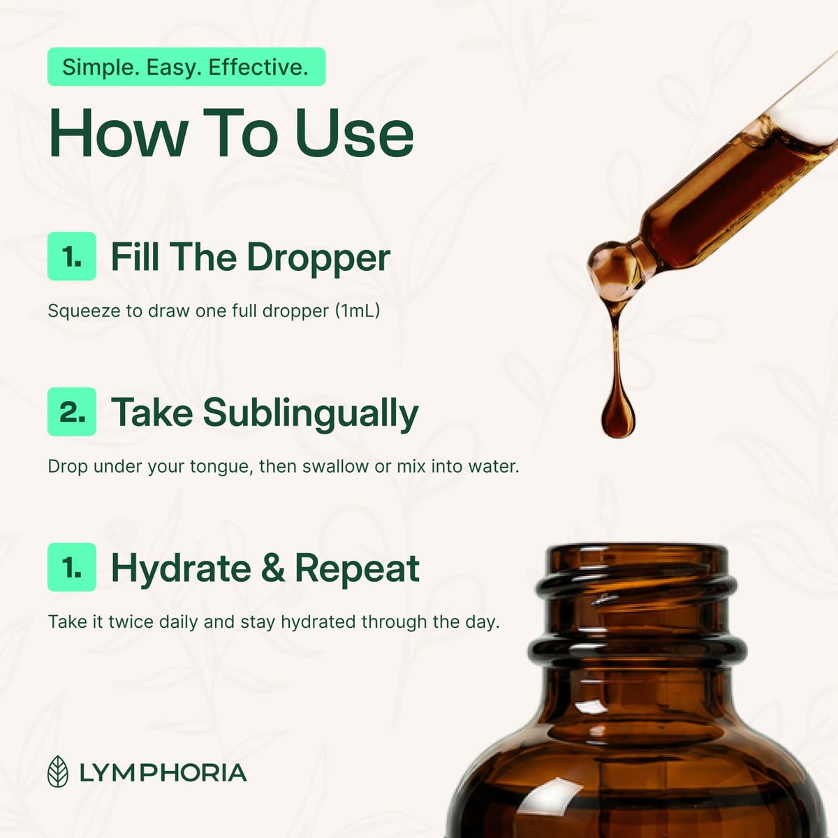 Lymphatic Drainage Drops for Bloat Relief & De-Puff - Cleavers, Red Clover, Stillingia Root & Prickly Ash Bark - Lymph Node Detox Cleanse, Fluid Retention - Alcohol-Free, Vegan, 2 Fl Oz - Image 3