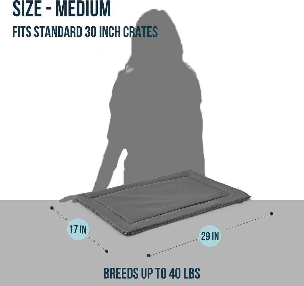 Side profile of Pelzin 29x17 inch waterproof crate pad