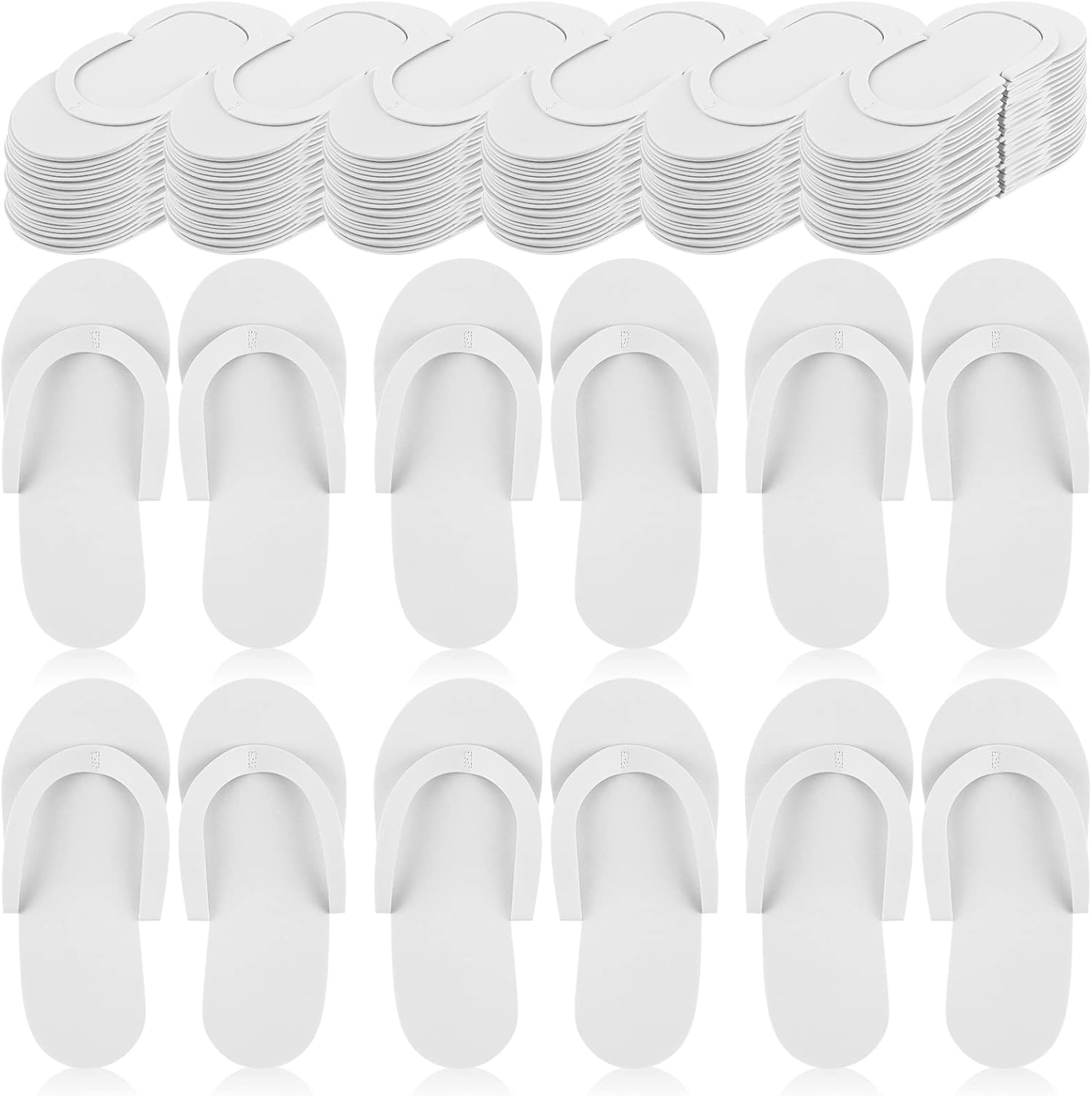 Geyoga disposable pedicure slippers white front view