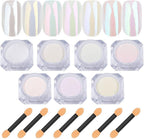 Lingyun 7 colors chrome nail powder kit front view packaging