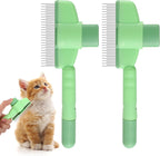 LIQWEI flea comb and cat hair removal brush front view for professional pet grooming