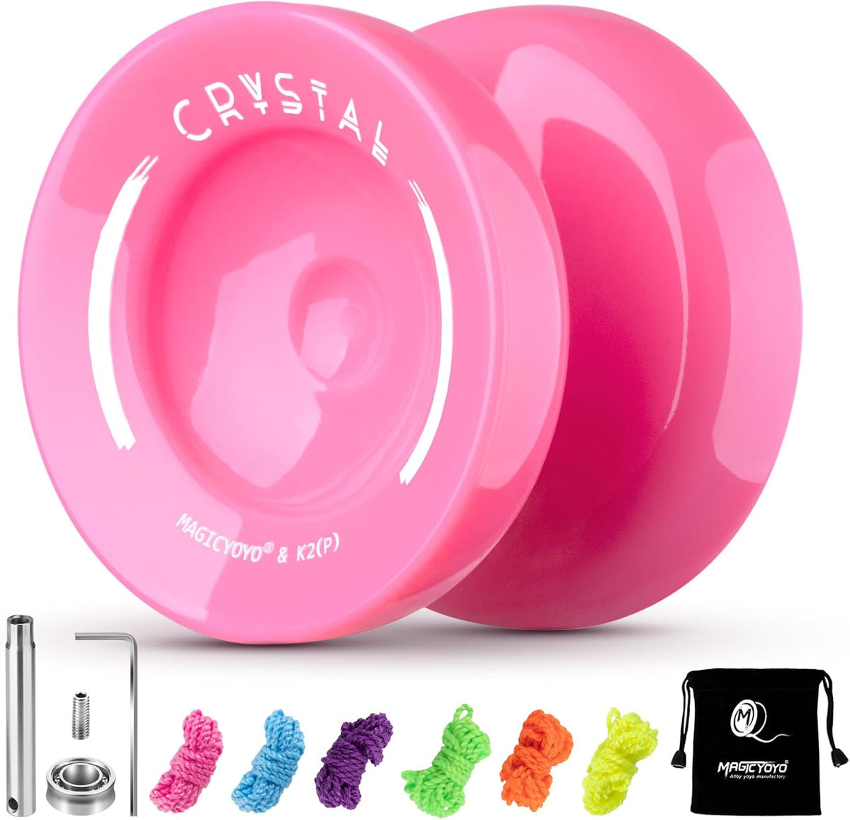 MAGICYOYO Crystal Yoyo K2 Pack of 3, Professional Responsive Yoyo for Kids Beginner, Dual Purpose Yoyos Replacement Unresponsive Bearing for Adults/Advanced+18 Strings+Remover Tool (Crystal Gradient) - Image 15