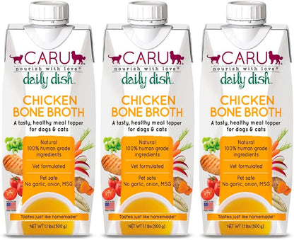 Caru - Daily Dish Chicken Bone Broth - Meal Topper for Dogs & Cats - Supports Overall Pet Health - Pour-Over Broth for Wet/Dry Food - Human Grade Ingredients - Non-GMO - Made in USA - 17.6 oz - 1 Pack - Image 13