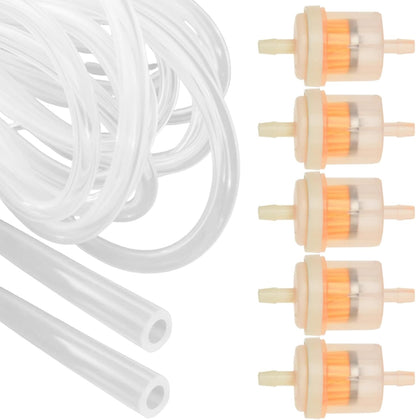 LBLNUGURI vacuum microdermabrasion filter set with five transparent plastic filters and clear silicone tube front view